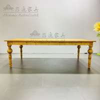 Table de mariage rectangulaire en bois massif, design vintage nordique, best-seller