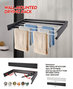 Nuovo arrivo Multi-funzionale a parete in metallo pieghevole compatto asciutto <span class=keywords><strong>stendino</strong></span> <span class=keywords><strong>stendino</strong></span> per la casa - Product Image 5