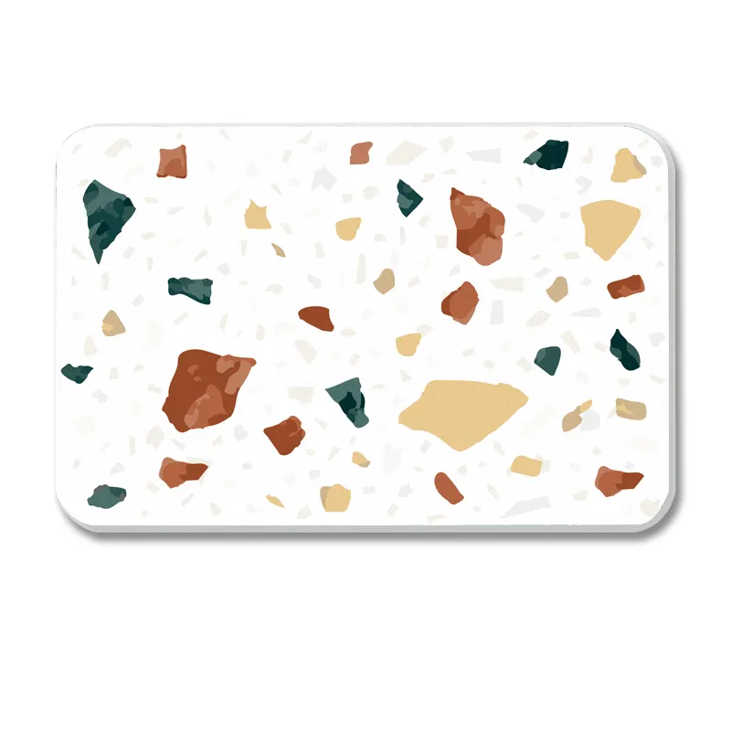 Tapis de bain antidérapant accessoires de cuisine tapis de bain en pierre de diatomite taille logo personnalisé avec silicone