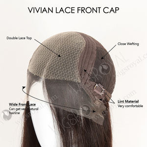 Livraison rapide Stock brun foncé doux cheveux humains aspect naturel Transparent HD avant de lacet sans colle 20 pouces longue perruque <span class=keywords><strong>brune</strong></span> - Product Image 6