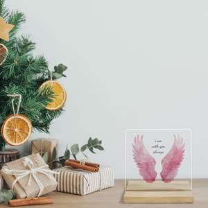 Акриловая табличка «В память о любимом» с дизайном «Крылья ангела», вдохновляющий декор для стола и знаки соболезнования «Я всегда рядом с тобой» - Product Image 5