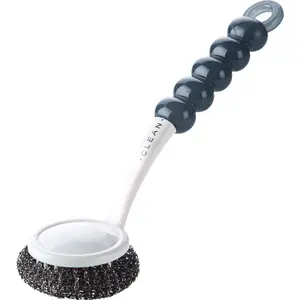 Kitchen Plastic Cleaning Scrubber Metal Wire Ball Dish Brush Wash Pot Brush With Long Handle