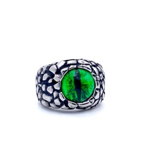 Bague vintage œil porte-bonheur pour homme, pierre œil de tigre craquelée, acier inoxydable 316L, accessoire gothique