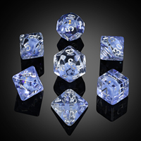 Jeu de dés Peacock DND 16 mm carrés 7 pièces, dés en résine mignons pour les jeux de rôle Dungeons and Dragons, jeux de table