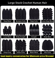 Lots de Cheveux Humains Bouclés Birmans en Gros pour Crochet, Pré-bouclés, Pré-séparés, Réutilisables, Extensions de Cheveux Humains Invisibles