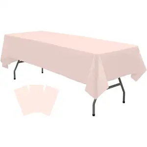 पार्टियों, ब्राइडल शावर, सगाई, शादी, जन्मदिन के लिए प्लास्टिक ब्लश गुलाबी मेज़पोश डिस्पोजेबल बेबी गुलाबी मेज़पोश
