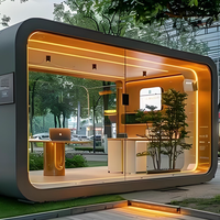 Cabine Apple préfabriquée en alliage d'aluminium, écologique et de luxe moderne, bureau mobile, mini-maison modulaire, salon, pour parc