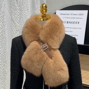 Real Fox Fur Scarf Shawls Soft Winter Collar Stole Plush Wraps for Women - Product Image 1