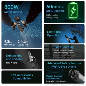 สกู๊ตเตอร์น้ำ Waydoo Subnado 800W รุ่นใหม่ล่าสุด พร้อมเวลาใช้งาน 60 นาที แบตเตอรี่ 144Wh ของขวัญคริสต์มาส - Product Image 3