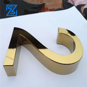 Ventas directas de la fábrica de led de acero inoxidable metal luminoso fuente iluminado cartas 3d logotipo cartel de señalización - Product Image 3