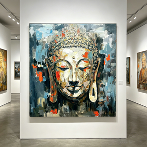 Handpainted Oil Painting Buddha Canvas Art for Wall Decoration Abstract <strong>Artwork</strong> - Product Image 5
