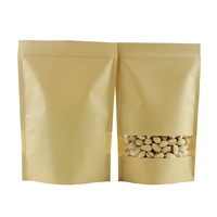 Sachet Doypack Personnalisé en Papier Kraft Imperméable avec Fenêtre, Imprimé par Gravure, Écologique, Qualité Alimentaire, Fermeture Ziploc pour Bonbons