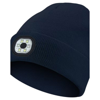 Berretto Invernale Lavorato a Maglia con 6 LED Rimovibili, Luce Frontale Ricaricabile USB per Corsa, Campeggio e Lavoro all'Aperto