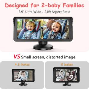 6,9" HD Doppia Macchina Fotografica Auto per 2 Bambini - Schermo Ultrawide Modulare, Visione Notturna IR, Facile Installazione - Product Image 3