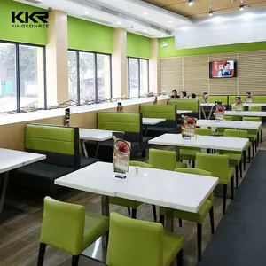 Artifical stone 4 seater fast food restaurant table and chair