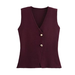 Chaleco de Punto Casual Multicolor de Moda para Mujer Europea y Americana - Product Image 5