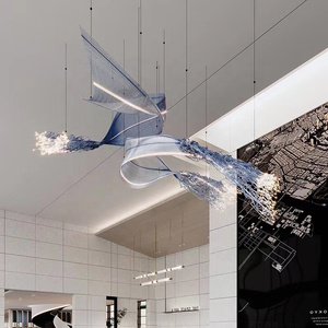 Lustre sur mesure pour hall d'hôtel, salle de banquet et chambre d'exposition à Guangzhou – Décoration artistique et modélisation personnalisée - Product Image 5