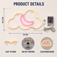 Letrero Luminoso LED de Néon Flexible con Diseño de Nube, Moderno y Decorativo, de Plástico, con Clasificación IP67, Decoración de Pared, Luz Blanca Cálida de 3000K, para Dormitorio, Alimentación de 4.5V