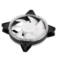 Ventilateur de boîtier PC à motif diamant double face, 120 mm, multicolore, ventilateur de refroidissement pour jeux PC, ventilateur LED ARGB