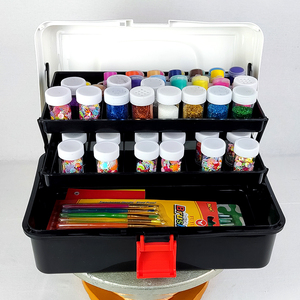 Chariot de rangement à 3 niveaux pour boîtes de couture avec compartiments, pour un espace bien rangé et propre - Product Image 5