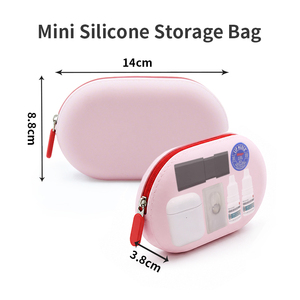 Pochette à fermeture éclair en silicone personnalisée avec motif de petites lettres, étanche, pour rouge à lèvres, grande capacité, écologique et portable - Product Image 6