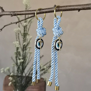 Porte-clés en métal bleu œil turc avec pendentif croix et cordon en nylon, porte-bonheur, souvenirs touristiques, cadeaux - Product Image 6