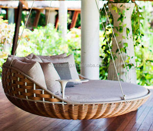 नया आगमन एल्यूमीनियम फ्रेम लटकाने वाली टोकरी पे रतन हैममॉक स्विंग कुर्सियां विला आंगन के लिए - Product Image 2