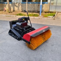 Balayeuse rotative sur chenilles, machine de nettoyage routier autotractée, équipement de déneigement municipal