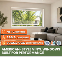 Fenêtres extérieures en PVC à manivelle LEDOW P85, insonorisées, certifiées NFRC, économiques, pour appartements multifamiliaux en Amérique du Nord