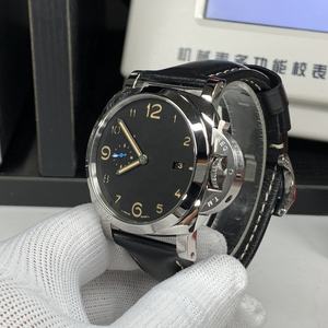 Pa-Ner-Ai famosa marca clásica Lu- PAM01359 azul costura Simple lujo movimiento mecánico noche luz pareja reloj de hombre - Product Image 2