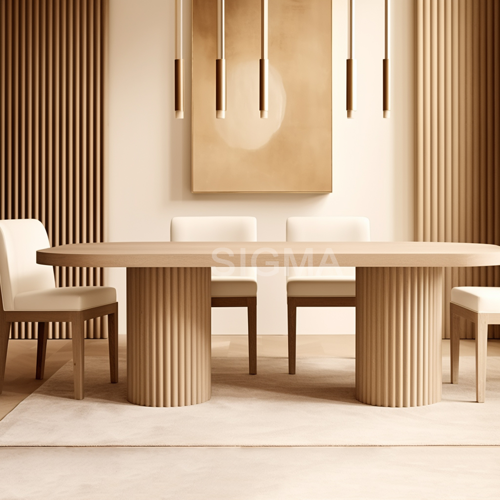 High-end Indoor furniture set home furniture dining set modern teak wood Thickened table legs dinning table
