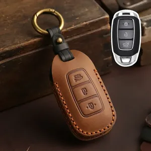 Étui en cuir pour clé de voiture, porte-clés, coque pour Hyundai Fista I30 I35 I40 Kona Elantra Solaris Grandeur Accent Santa Fe - Product Image 1