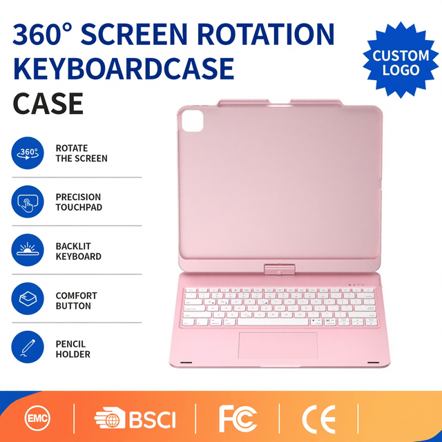 360 Degree Rotation iPad Keyboard With ABS Material Protective Case for iPad Pro 12.9/Pto 13/AIr 13inch