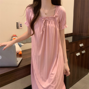 Chemise de nuit à manches courtes pour filles, vêtements d'été bon marché, costumes de nuit pour femmes, fournisseurs de pyjamas - Product Image 2