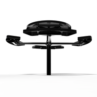 Ensemble table et chaises rondes modernes en métal durable de 46 pouces pour jardin/extérieur, table de camping, installation au sol, extensible