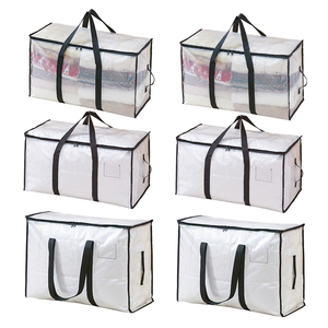 Sacs de déménagement blancs, grand format, robustes, imperméables, pour vêtements et couvertures, avec poignée renforcée (lot de 6) - Product Image 1