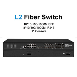 10/f1.8/Mbps 18 sp 8 منافذ RJ45 L2 مفاتيح مدارة بالألياف طبقة <span class=keywords><strong>2</strong></span> مفتاح إدارة يدعم Qos VLAN EAPS - Product Image 2