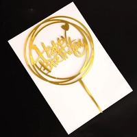 Ychon Hot Selling Kuchen Dekoration Schöne Gold Happy Birthday Cake Topper für Party Dekoration Topper Kuchen