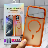 Étui de téléphone magnétique robuste en TPU+PC avec protection d'objectif métallique et finition mate effet givré, design de luxe, emballé, pour iPhone 17 Pro Max