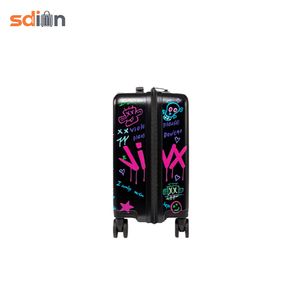 Maleta de Viaje Moderna de 18 Pulgadas con Diseño de Grafiti Personalizable, Ligera, de Policarbonato, con Asa Telescópica y Portátil - Product Image 4