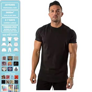 Regular Fit Solid Knitted Cotton Training <b>Tee</b> | Men's Casual Gym & Workout T-Shirt | Short Sleeve Athletic Performance - Product Image 1