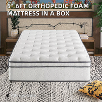 Matelas emballé sous vide en mousse à mémoire de forme King Size dans une boîte matelas à ressorts ensachés Hotel Bonnel Euro Top Roll up Twin Queen Matelas à ressorts