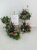 RK316 Fleurs artificielles bordeaux personnalisées populaires, chemin de fleurs pour mariage, rangée de fleurs au sol, boule de fleurs pour la décoration d'événements et de fêtes