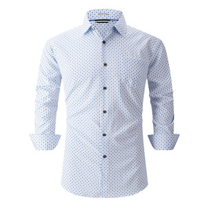 Camisa de Vestir de Manga Larga Ajustada con Botones, Transpirable y Antiarrugas para Hombre, para Trabajo <span class=keywords><strong>Social</strong></span> y Negocios - Product Image 3