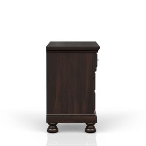 โต๊ะข้างเตียงสีดำเชอร์รี่ ตู้เก็บของสองลิ้นชัก เฟอร์นิเจอร์ห้องนอน - Product Image 5