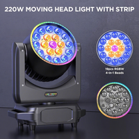 Projecteurs à tête mobile DMX 19*15W à focalisation réglable, faisceau 4-en-1, lumières de lavage à couleurs changeantes pour bars et scènes