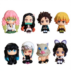 Set de 8 Figuras de Rengoku Sentado y Haciendo Sentadillas, <span class=keywords><strong>Tanjiro</strong></span>, Nezuko, Zenitsu, Figuras de Anime, Colección de Modelos, Decoración de Escritorio, Regalo para Fans - Product Image 1