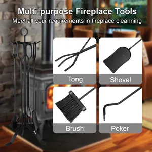 5-piece Fireplace Sets Fireplace Tools Companion Sets Fire Log Fireside Fireplace Accessories