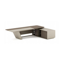 Meubles de bureau de direction modernes et luxueux, bureau de direction en forme de L convertible avec tiroir pour dossiers, pour l'espace de travail du PDG ou du directeur