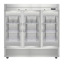 Réfrigérateur commercial à trois portes vitrées, vitrine réfrigérée verticale à triple porte, réfrigérateur à boissons pour restaurant, supermarché